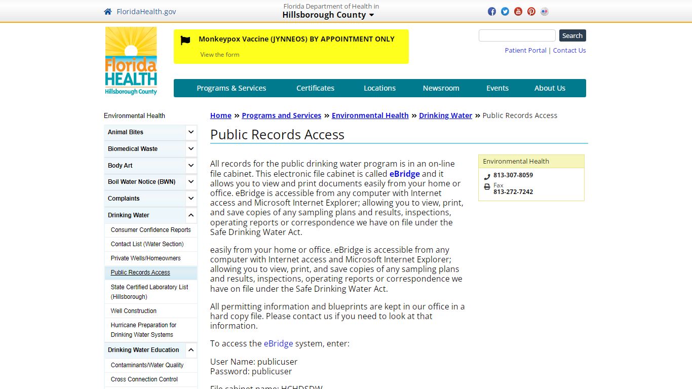 Public Records Access - Florida Department of Health